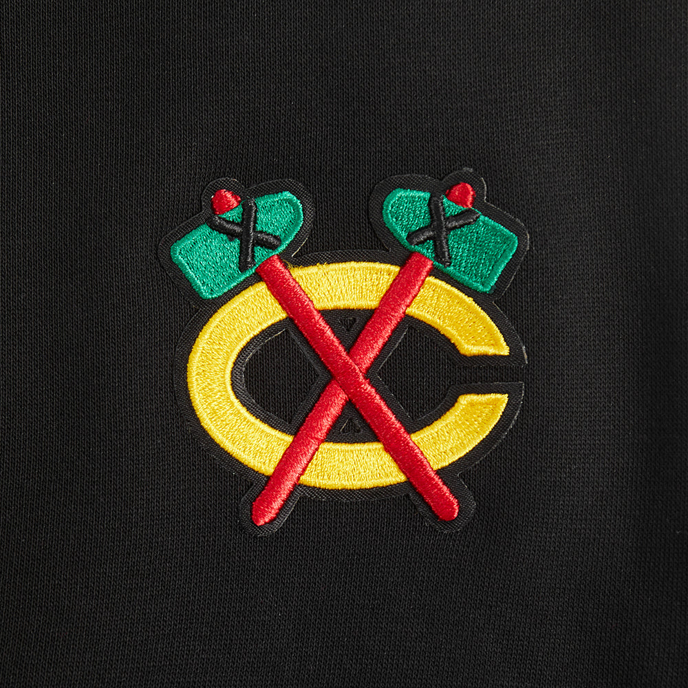NHL CHICAGO BLACKHAWKS CLASSIC WOMEN'S FLC HOODIE DRESS (BLACK) - Image 7