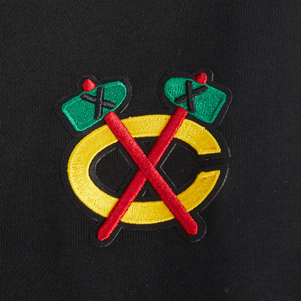 NHL CHICAGO BLACKHAWKS CLASSIC WOMEN'S FLC CROPPED PO HOODIE (BLACK) - Image 14