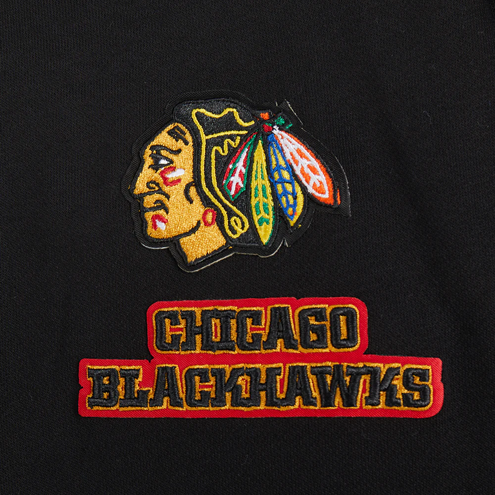 NHL CHICAGO BLACKHAWKS CLASSIC WOMEN'S FLC CROPPED PO HOODIE (BLACK) - Image 8