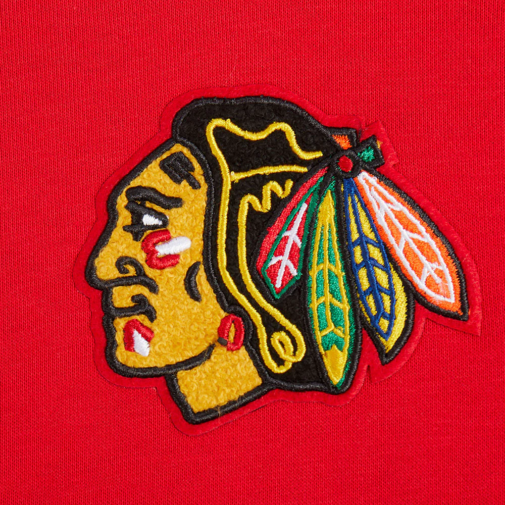 NHL CHICAGO BLACKHAWKS CLASSIC WOMEN'S FLC CROPPED PO HOODIE (RED) - Image 12