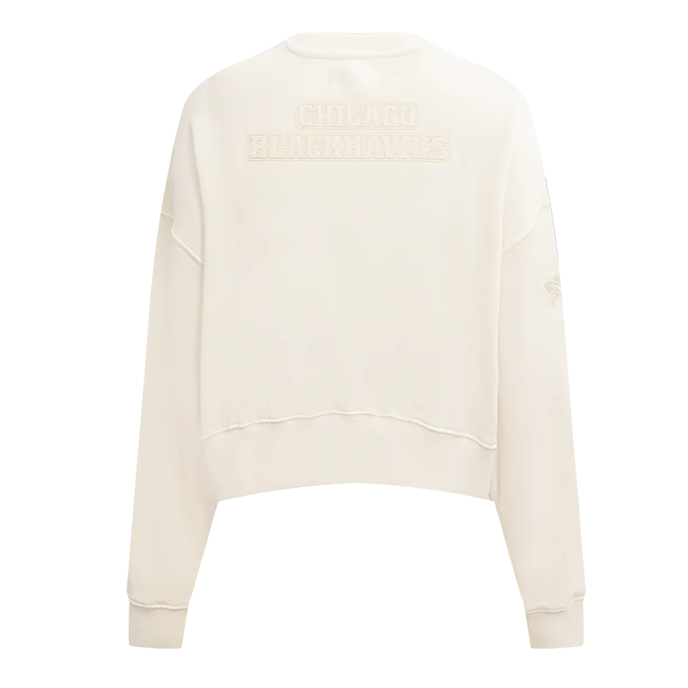 NHL CHICAGO BLACKHAWKS NEUTRAL WOMEN'S CREWNECK (EGGSHELL) - Image 5