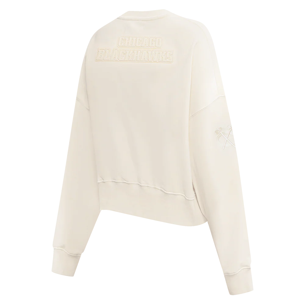 NHL CHICAGO BLACKHAWKS NEUTRAL WOMEN'S CREWNECK (EGGSHELL) - Image 6