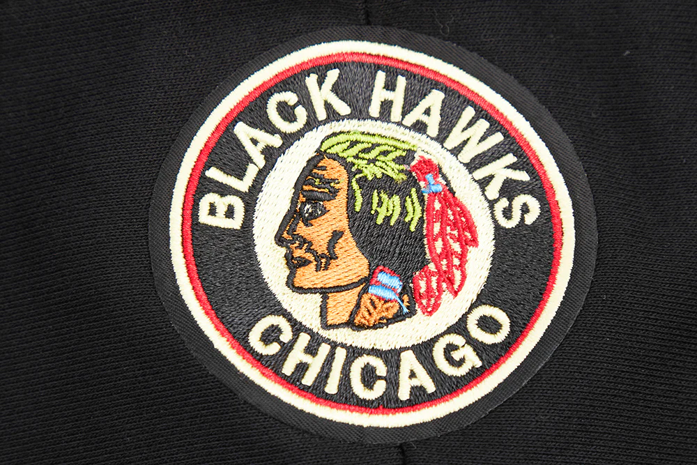 NHL CHICAGO BLACKHAWKS RETRO CLASSIC WOMEN'S RIB CROPPED PULLOVER HOODIE (BLACK/RED/BLACK) - Image 7
