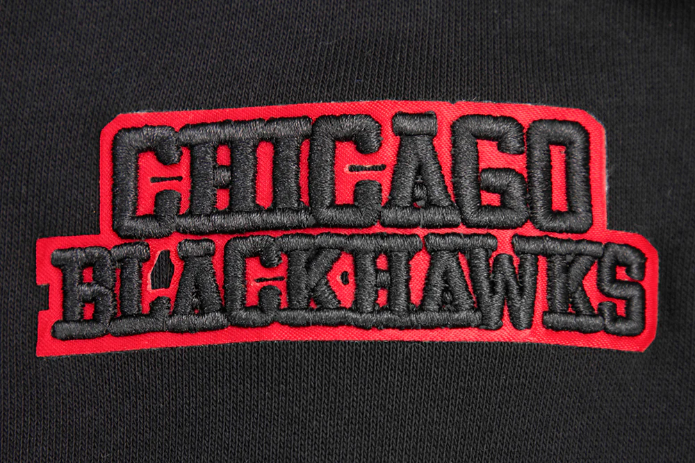 NHL CHICAGO BLACKHAWKS RETRO CLASSIC WOMEN'S RIB CROPPED PULLOVER HOODIE (BLACK/RED/BLACK) - Image 8