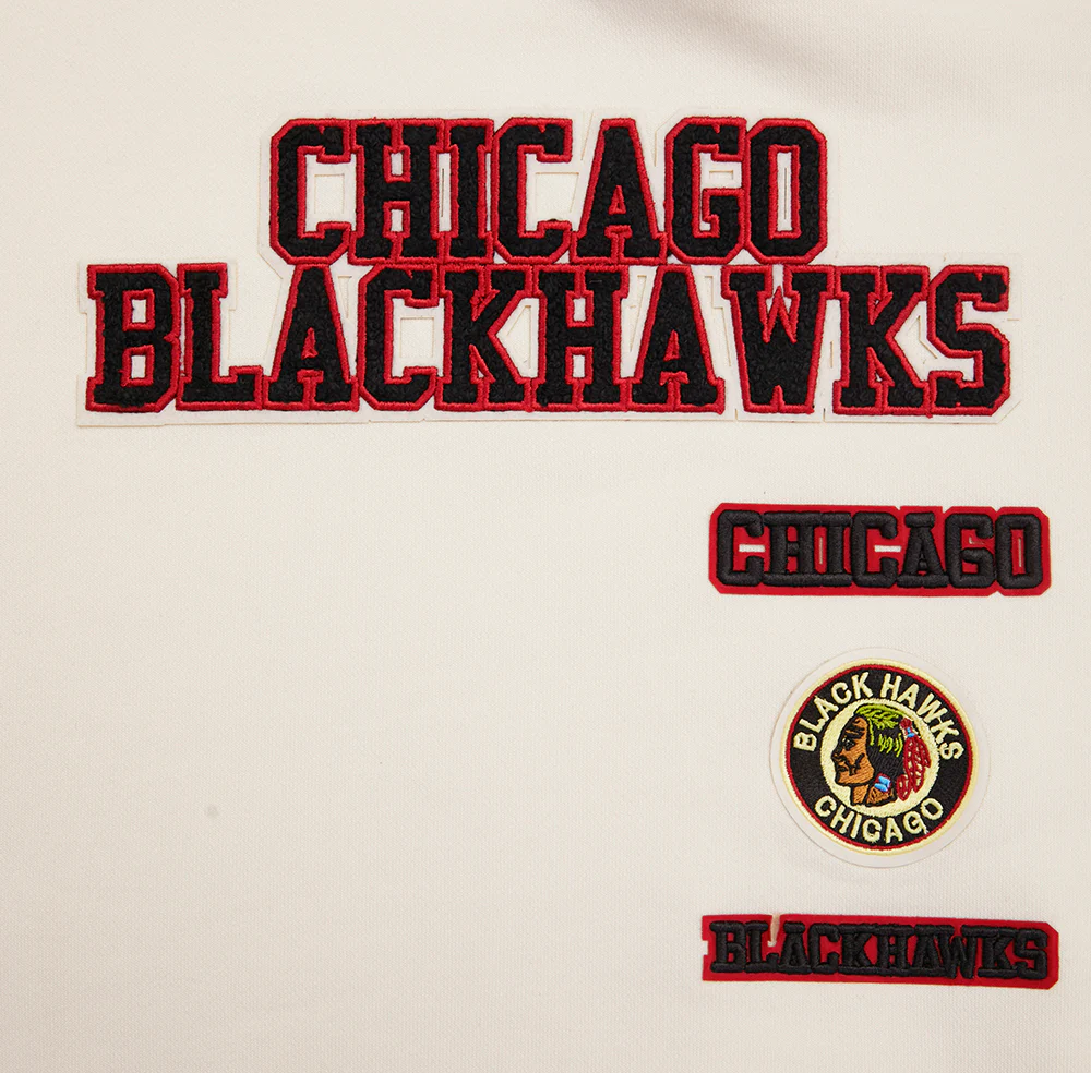 NHL CHICAGO BLACKHAWKS RETRO CLASSIC WOMEN'S RIB CREWNECK (EGGSHELL/ BLACK) - Image 8