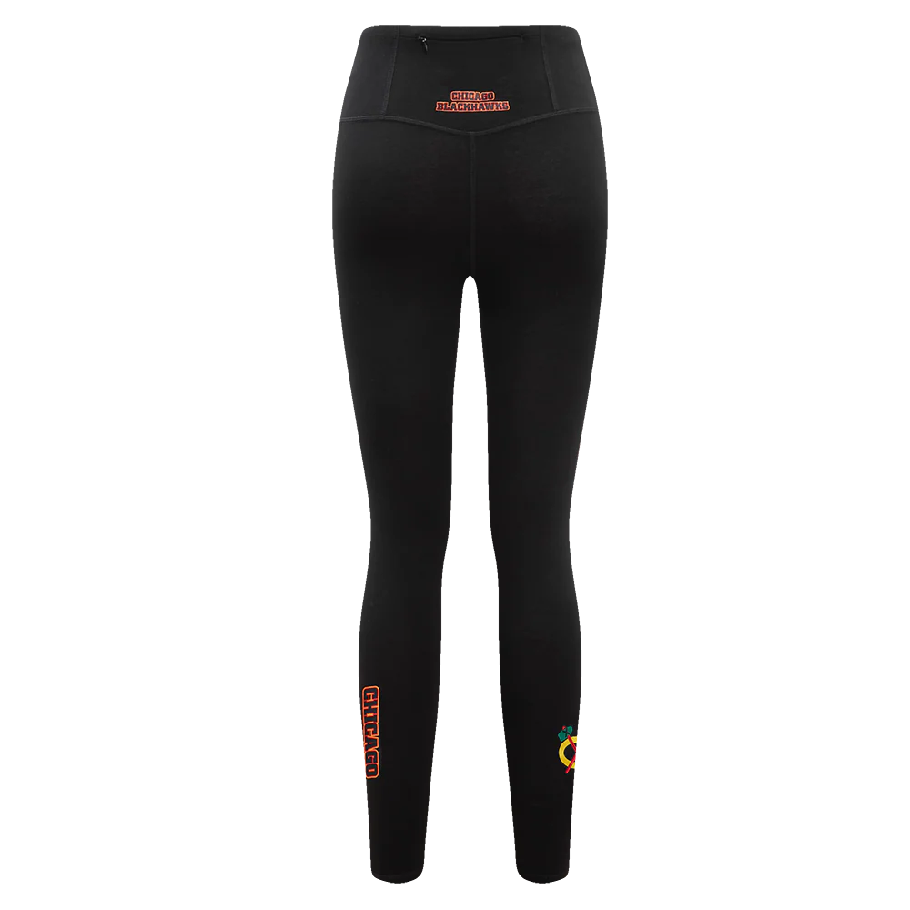 NHL CHICAGO BLACKHAWKS CLASSIC WOMEN'S HW JERSEY LEGGING (BLACK) - Image 4