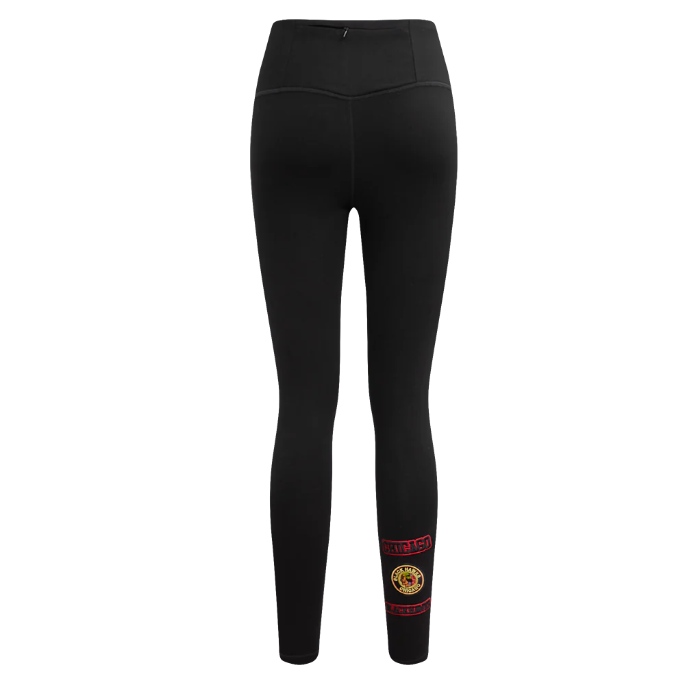 NHL CHICAGO BLACKHAWKS RETRO CLASSIC WOMEN'S JERSEY LEGGING (BLACK) - Image 4