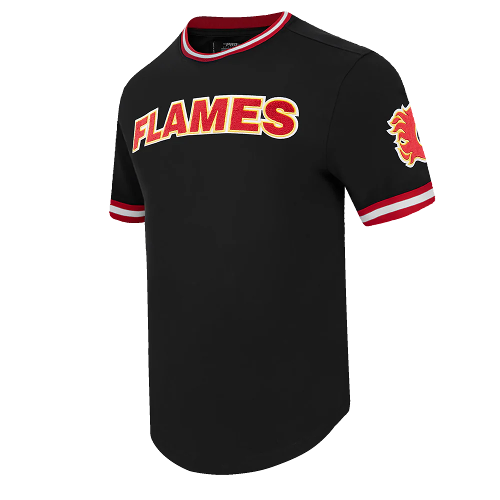 NHL CALGARY FLAMES CLASSIC CHENILLE MEN'S DK TEE (BLACK/RED) - Image 3