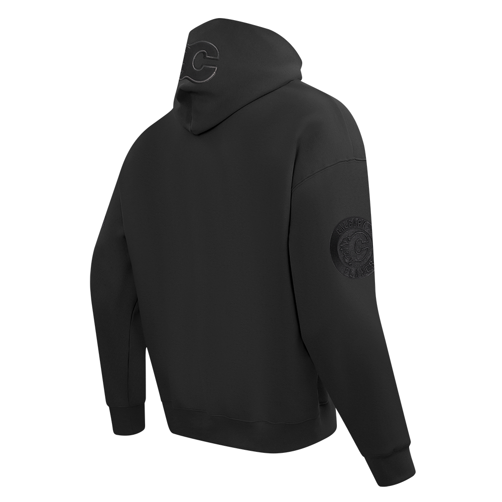 NHL CALGARY FLAMES NEUTRAL MEN'S DROP SHOULDER FLC PO HOODIE (BLACK) - Image 7