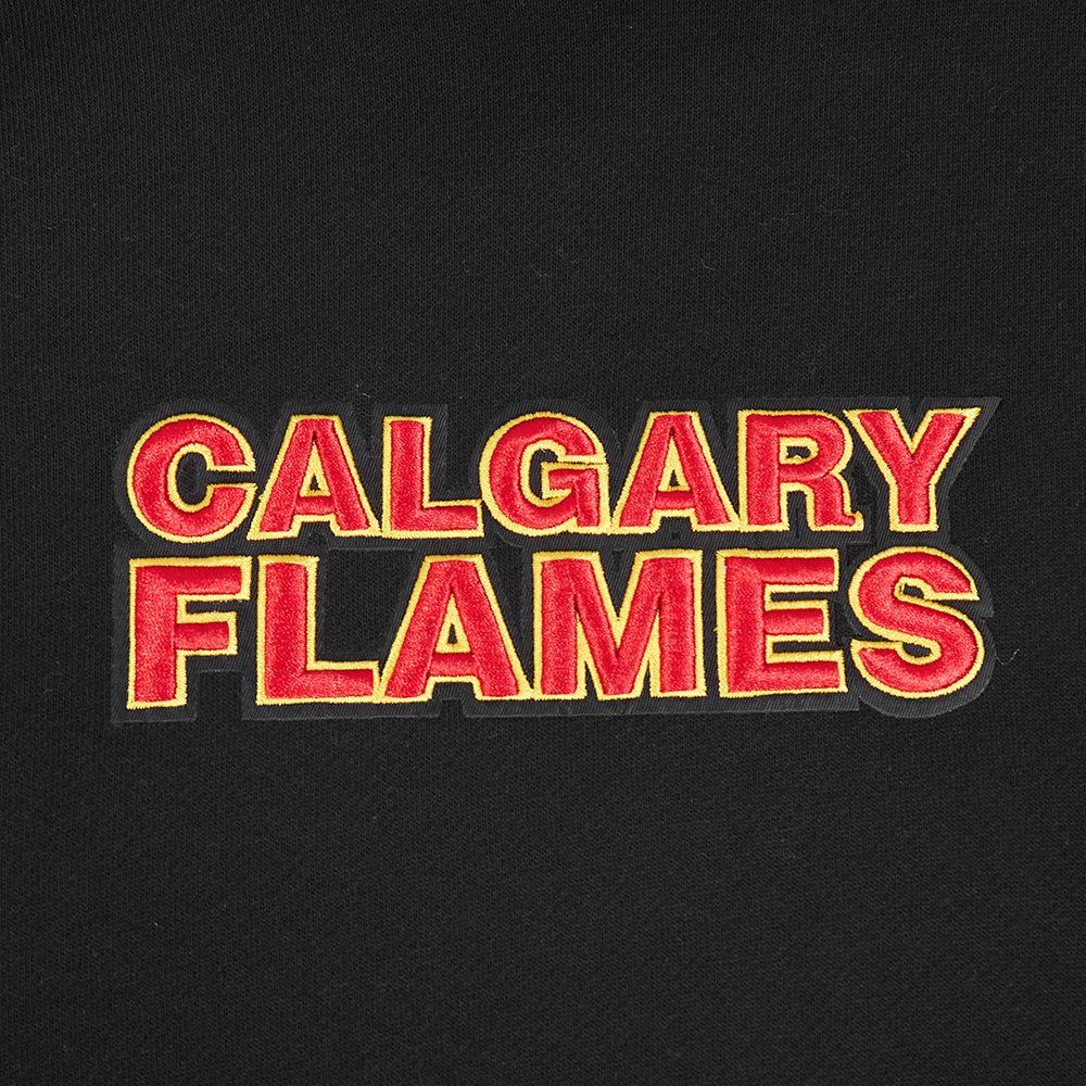 NHL CALGARY FLAMES WINGSPAN MEN'S DROP SHOULDER FLC PO HOODIE (BLACK) - Image 11