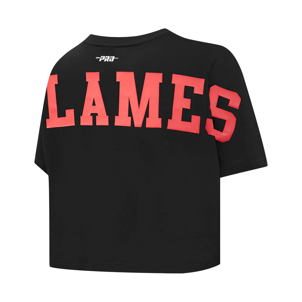 NHL CALGARY FLAMES WINGSPAN WOMEN'S SJ BOXY TEE (BLACK) - Image 4