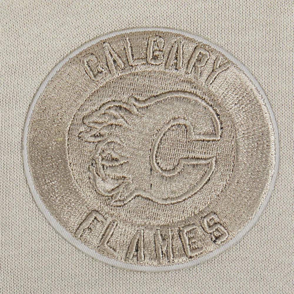 NHL CALGARY FLAMES NEUTRAL WOMEN'S FLC CREWNECK (TAUPE) - Image 7