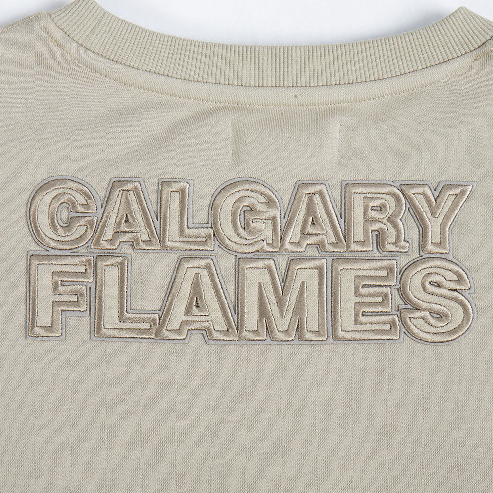 NHL CALGARY FLAMES NEUTRAL WOMEN'S FLC CREWNECK (TAUPE) - Image 8