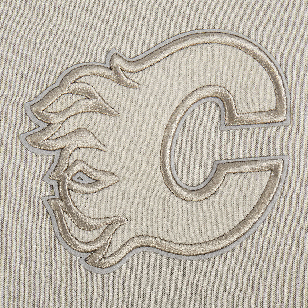 NHL CALGARY FLAMES NEUTRAL WOMEN'S FLC CREWNECK (TAUPE) - Image 9