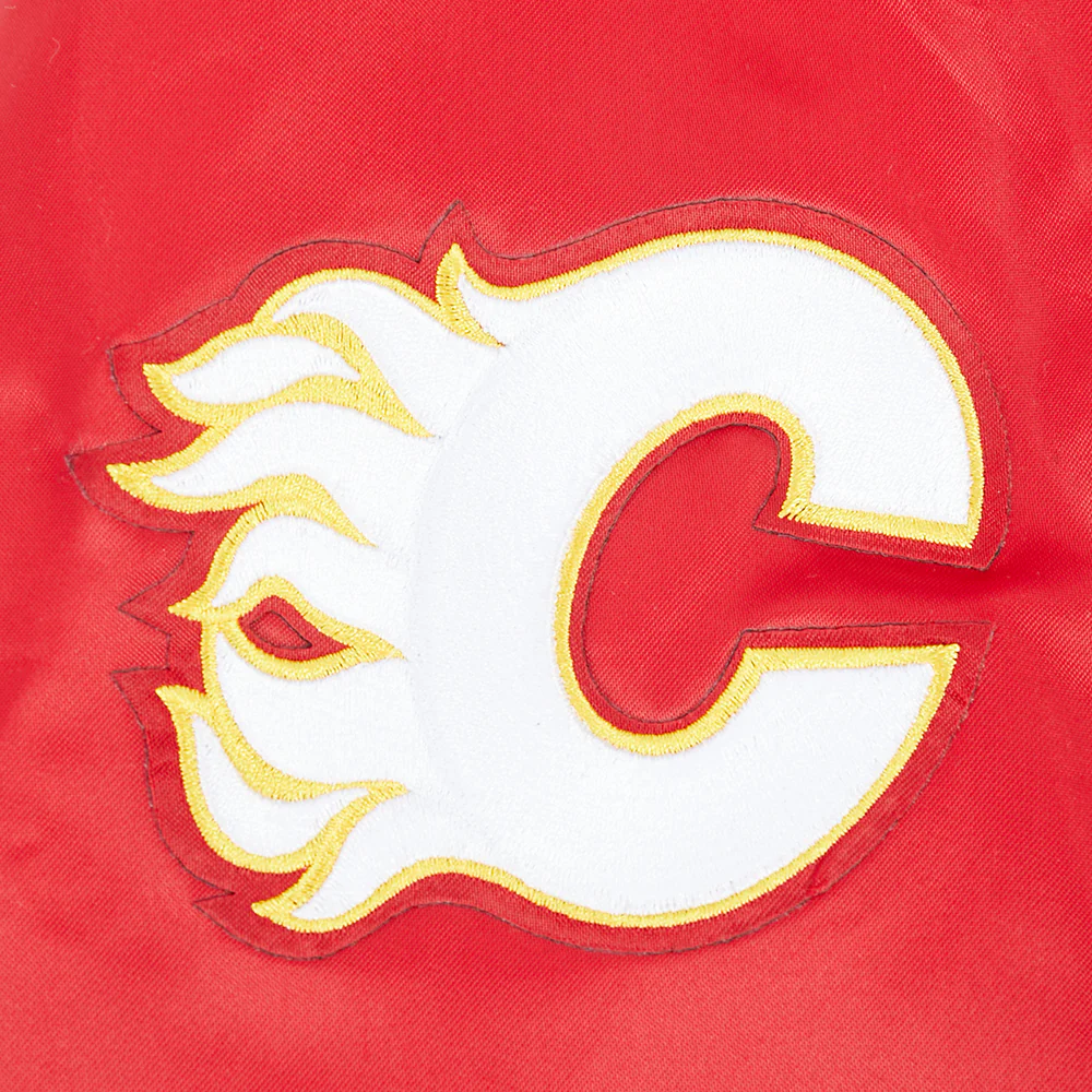 NHL CALGARY FLAMES CLASSIC WOMEN'S SATIN JACKET (RED) - Image 6