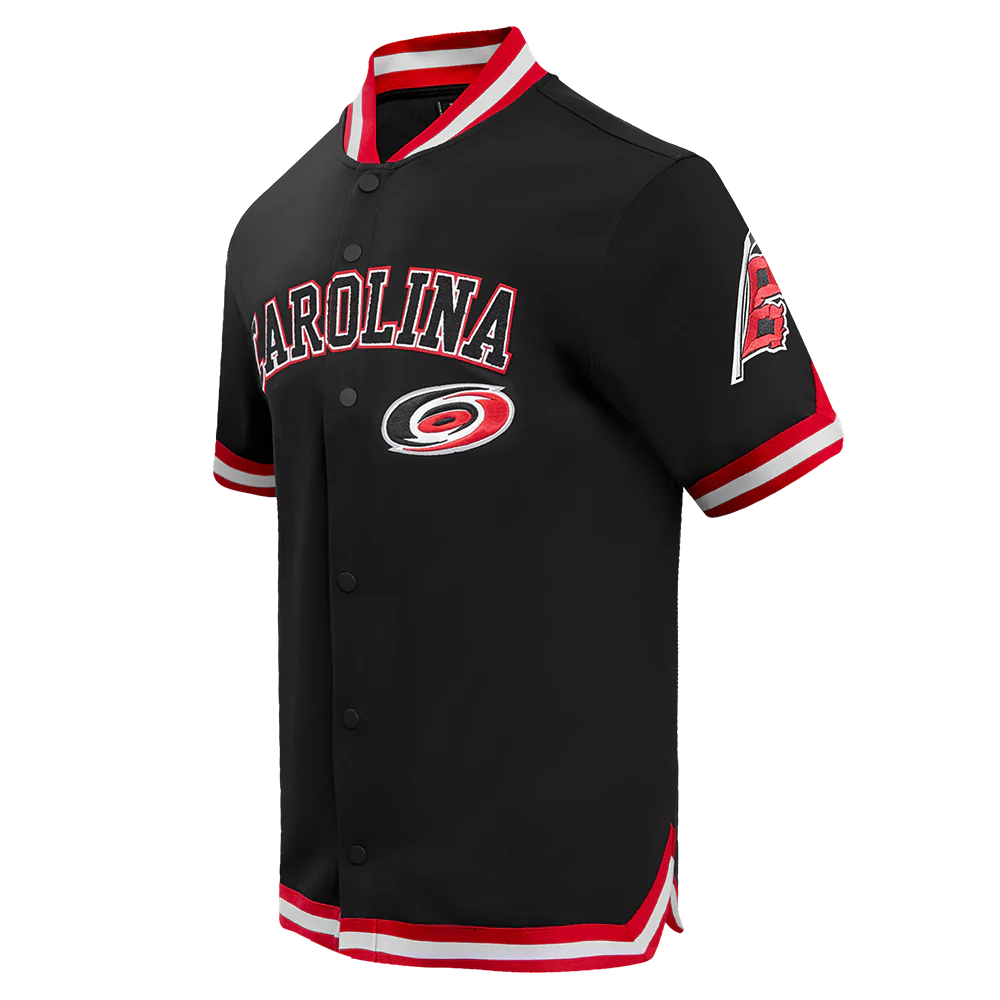 CAROLINA HURRICANES CLASSIC MEN'S WARM UP JACKET (BLACK/RED) - Image 2