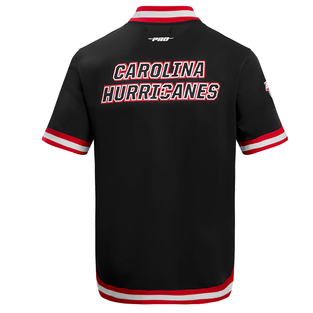 CAROLINA HURRICANES CLASSIC MEN'S WARM UP JACKET (BLACK/RED) - Image 3
