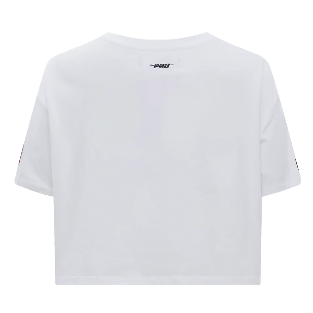 NHL CAROLINA HURRICANES SCRIPT TAIL WOMEN'S SJ BOXY TEE (WHITE) - Image 4