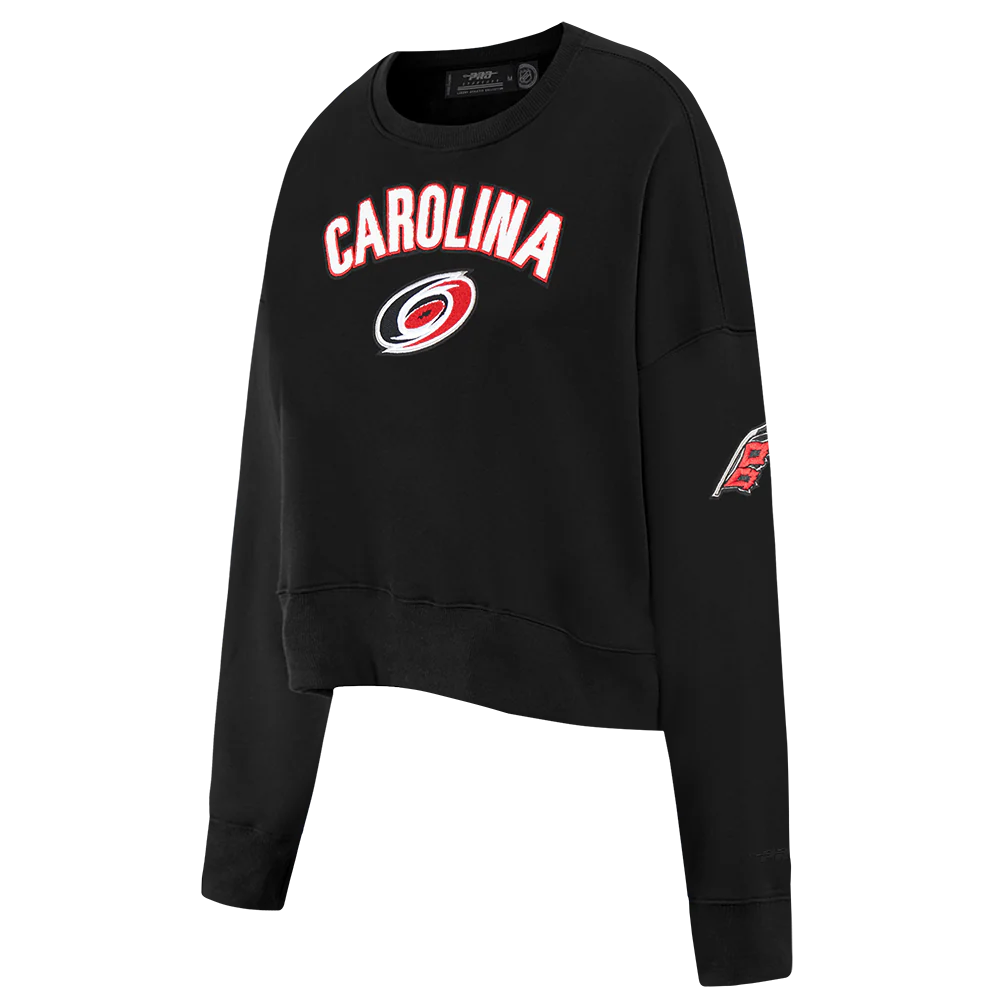 NHL CAROLINA HURRICANES CLASSIC WOMEN'S FLC CREWNECK (BLACK) - Image 4