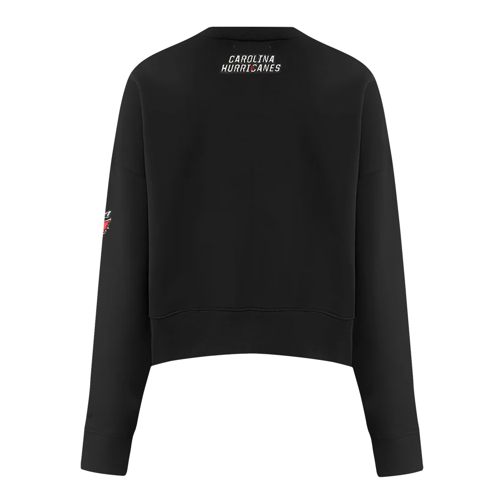 NHL CAROLINA HURRICANES CLASSIC WOMEN'S FLC CREWNECK (BLACK) - Image 5