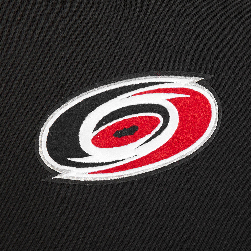 NHL CAROLINA HURRICANES CLASSIC WOMEN'S FLC  CROPPED PO HOODIE (BLACK) - Image 7