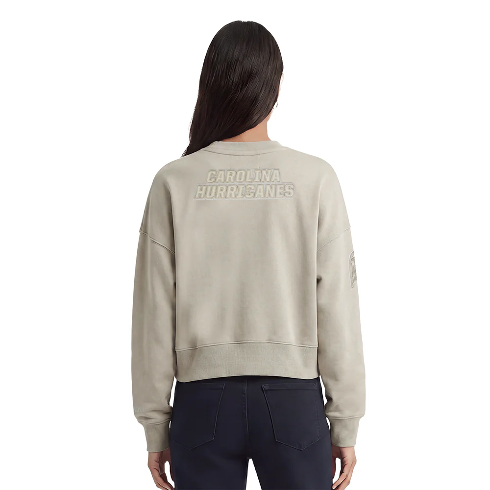 NHL CAROLINA HURRICANES NEUTRAL WOMEN'S CREWNECK (TAUPE) - Image 2