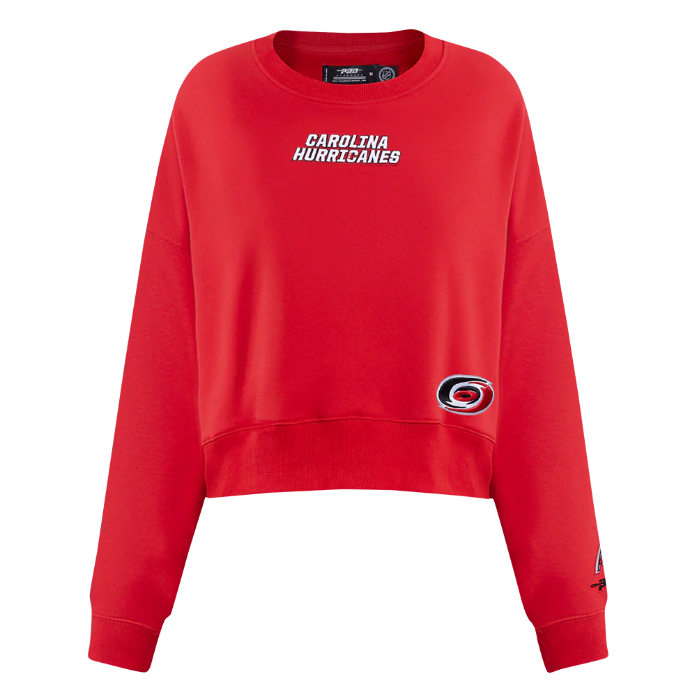 NHL CAROLINA HURRICANES WINGSPAN WOMEN'S FLC CREWNECK (RED) - Image 3