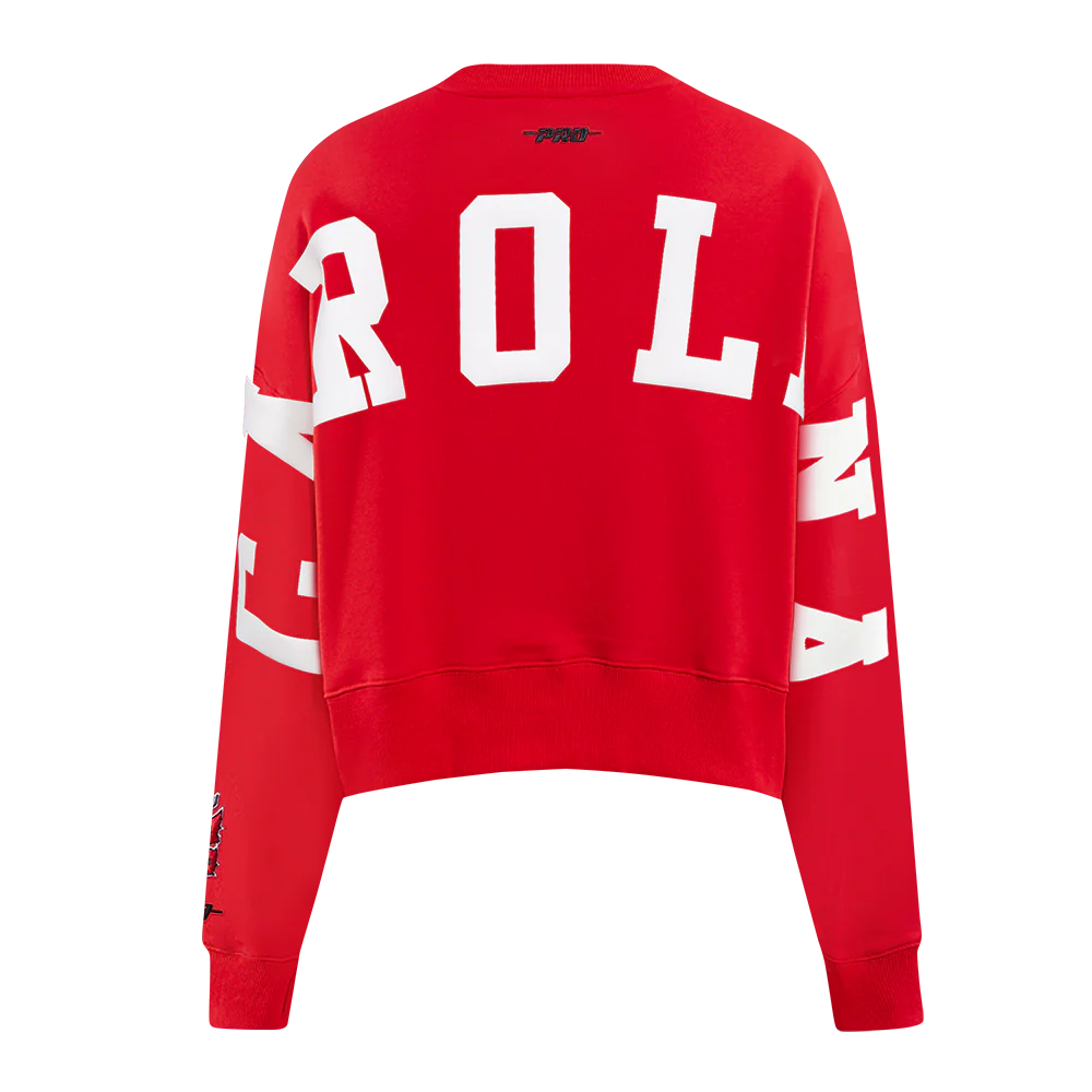 NHL CAROLINA HURRICANES WINGSPAN WOMEN'S FLC CREWNECK (RED) - Image 5