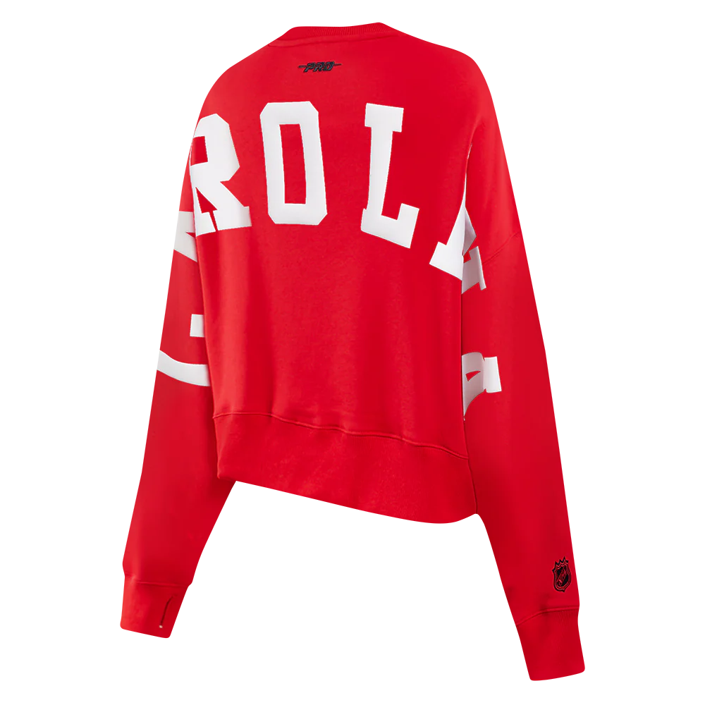 NHL CAROLINA HURRICANES WINGSPAN WOMEN'S FLC CREWNECK (RED) - Image 6