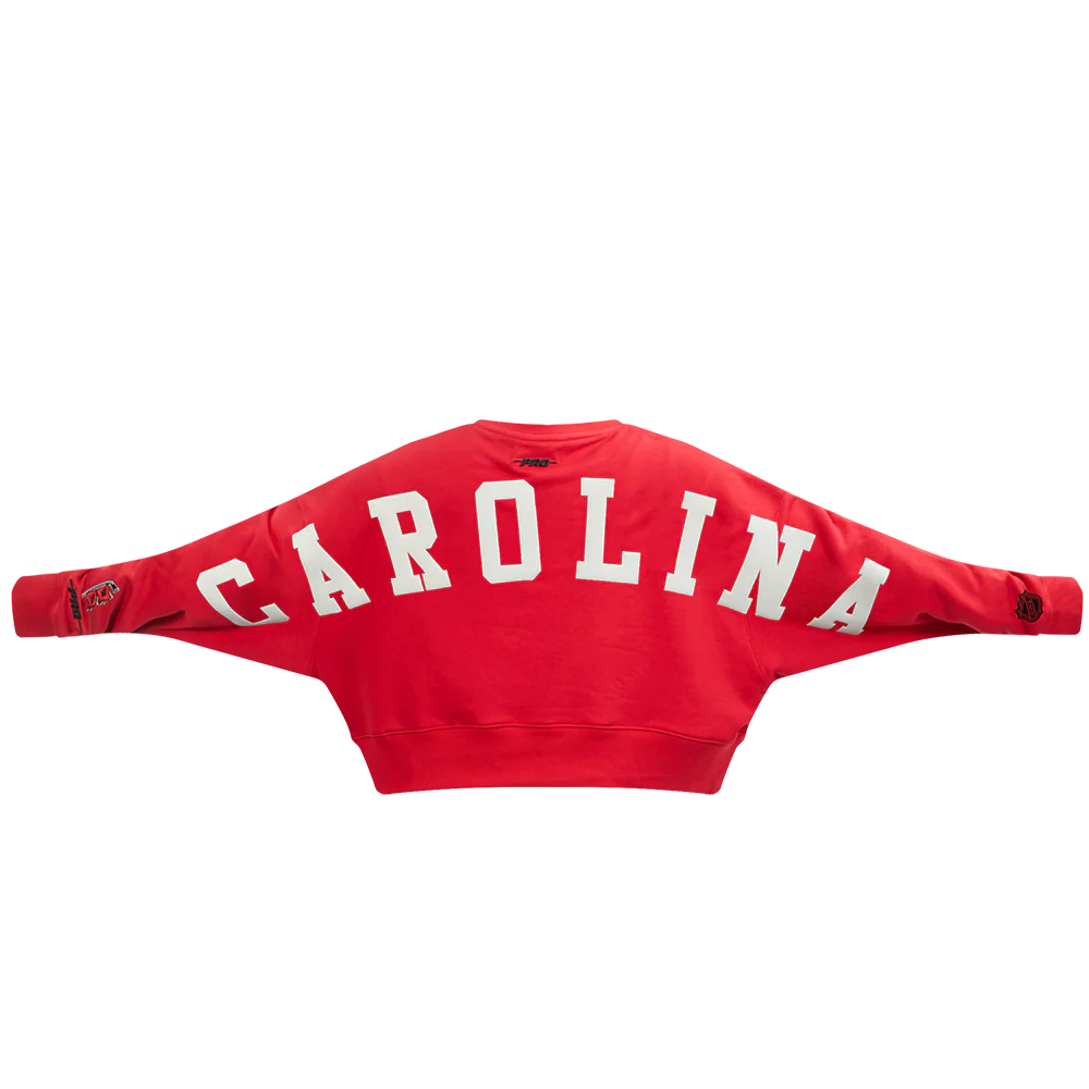 NHL CAROLINA HURRICANES WINGSPAN WOMEN'S FLC CREWNECK (RED) - Image 7