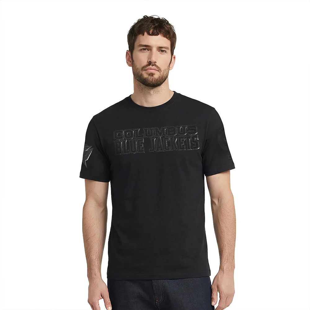 NHL COLUMBUS BLUE JACKETS TRIPLE BLACK MEN'S SJ TEE (TRIPLE BLACK)