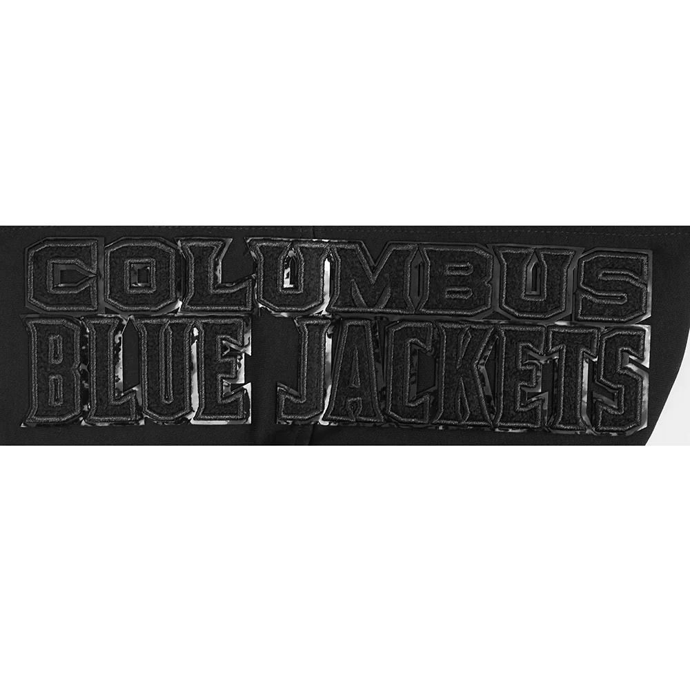 NHL COLUMBUS BLUE JACKETS TRIPLE BLACK MEN'S DK FZ PO HOODIE (TRIPLE BLACK) - Image 7