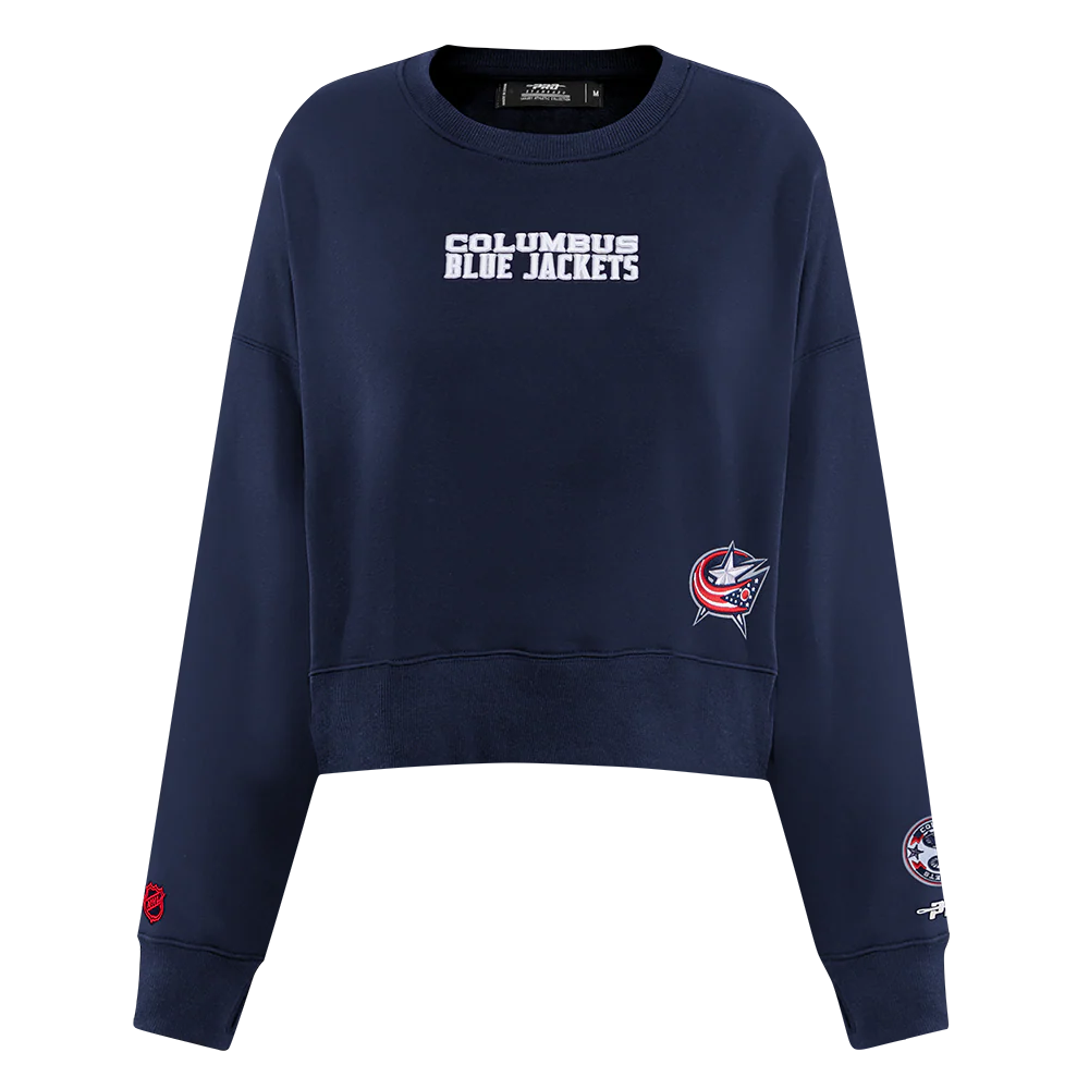 NHL COLUMBUS BLUE JACKETS WINGSPAN WOMEN'S FLC CREWNECK (MIDNIGHT NAVY) - Image 3