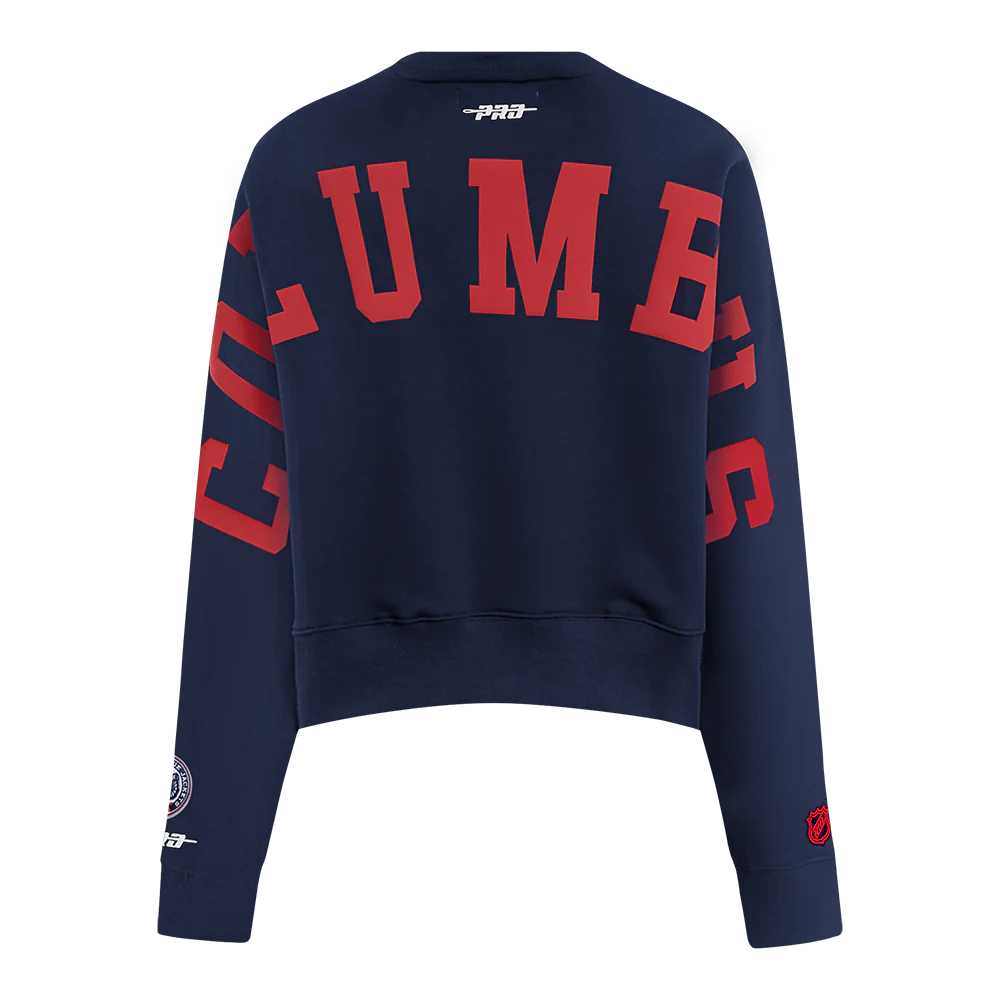 NHL COLUMBUS BLUE JACKETS WINGSPAN WOMEN'S FLC CREWNECK (MIDNIGHT NAVY) - Image 5