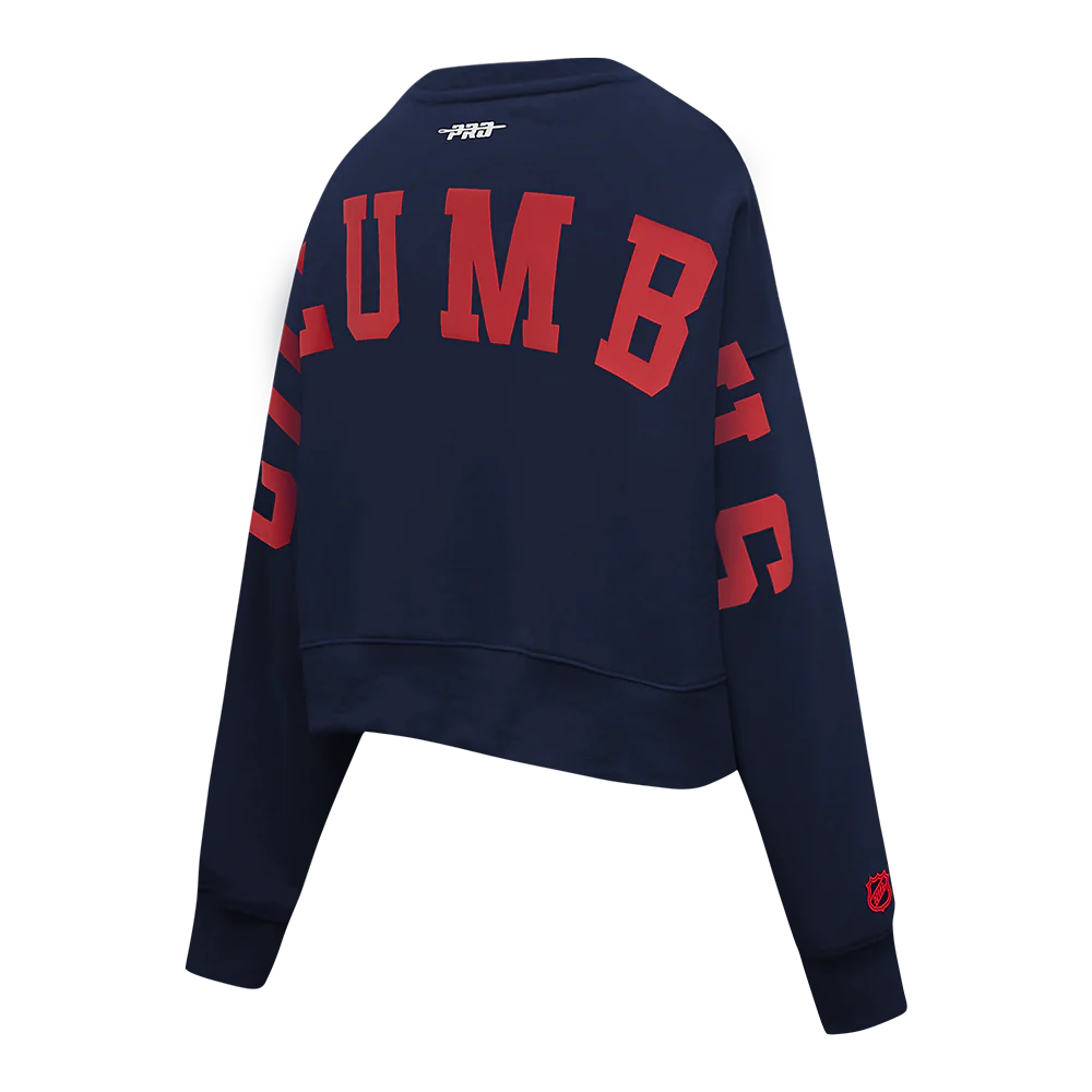 NHL COLUMBUS BLUE JACKETS WINGSPAN WOMEN'S FLC CREWNECK (MIDNIGHT NAVY) - Image 6