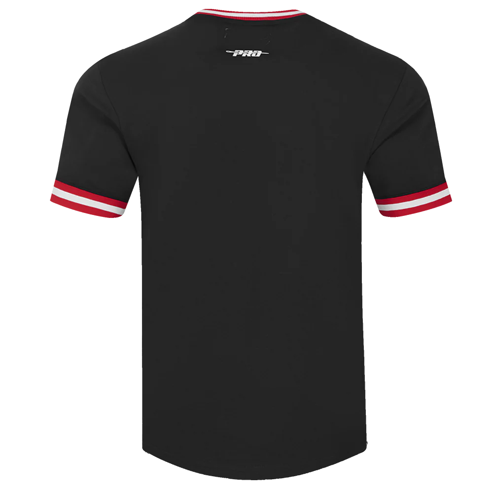 NHL DETROIT RED WINGS CLASSIC CHENILLE MEN'S DOUBLE KNIT TEE (BLACK/RED) - Image 3