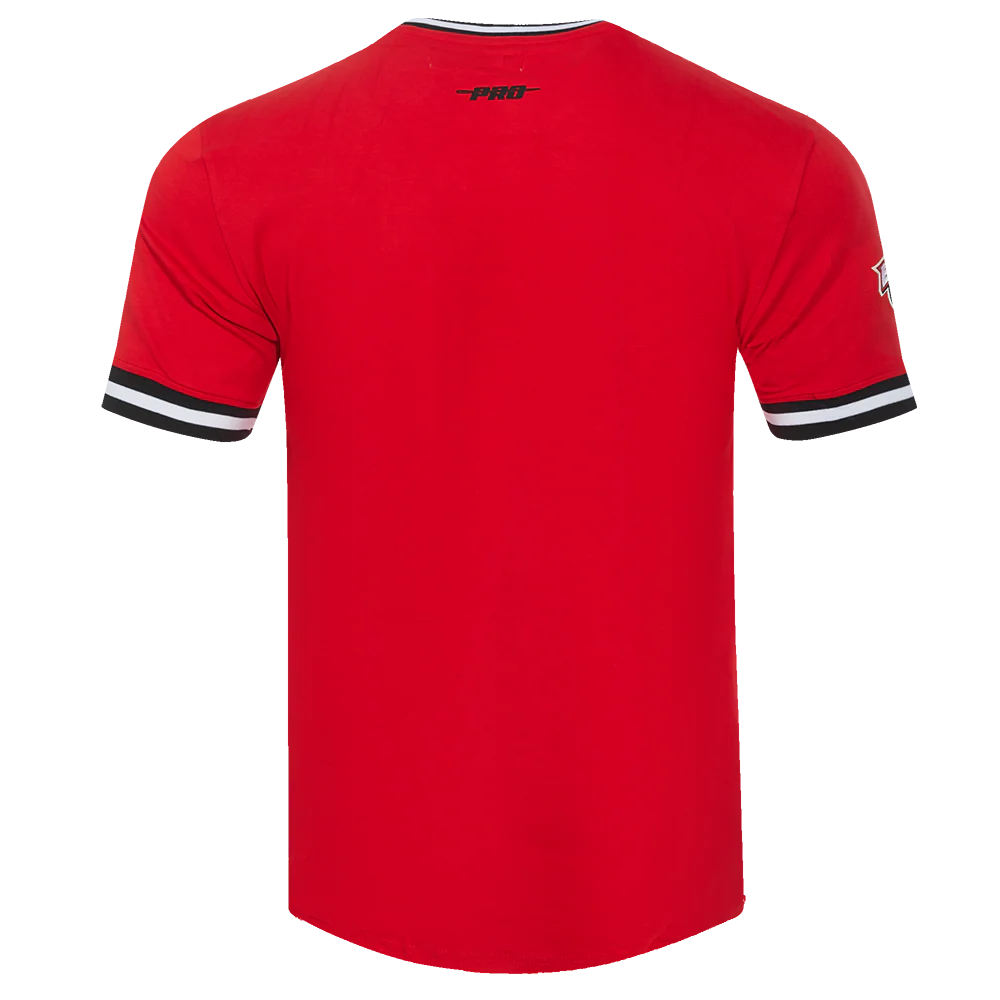 NHL DETROIT RED WINGS CLASSIC CHENILLE MEN'S DOUBLE KNIT TEE (RED/BLACK) - Image 3