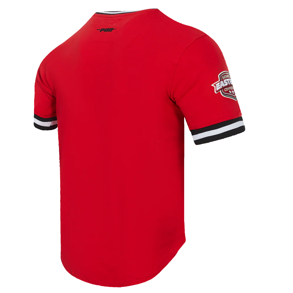 NHL DETROIT RED WINGS CLASSIC CHENILLE MEN'S DOUBLE KNIT TEE (RED/BLACK) - Image 4