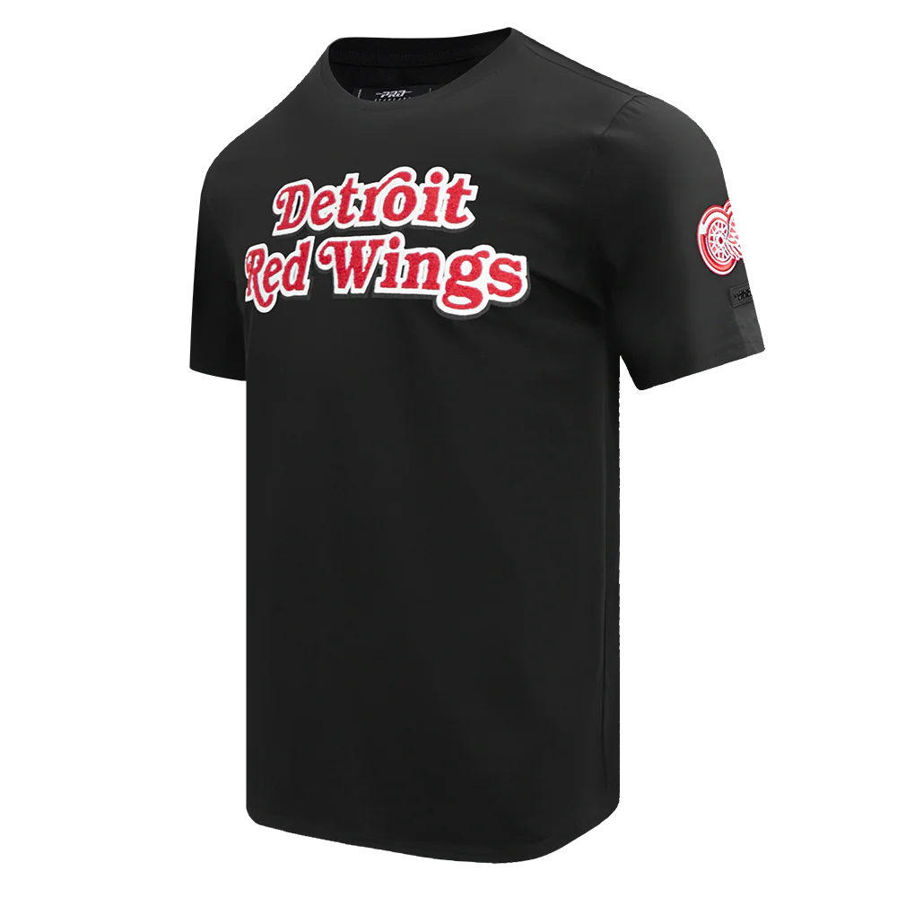 NHL DETROIT RED WINGS CLASSIC CHENILLE MEN'S TEE (BLACK) - Image 4