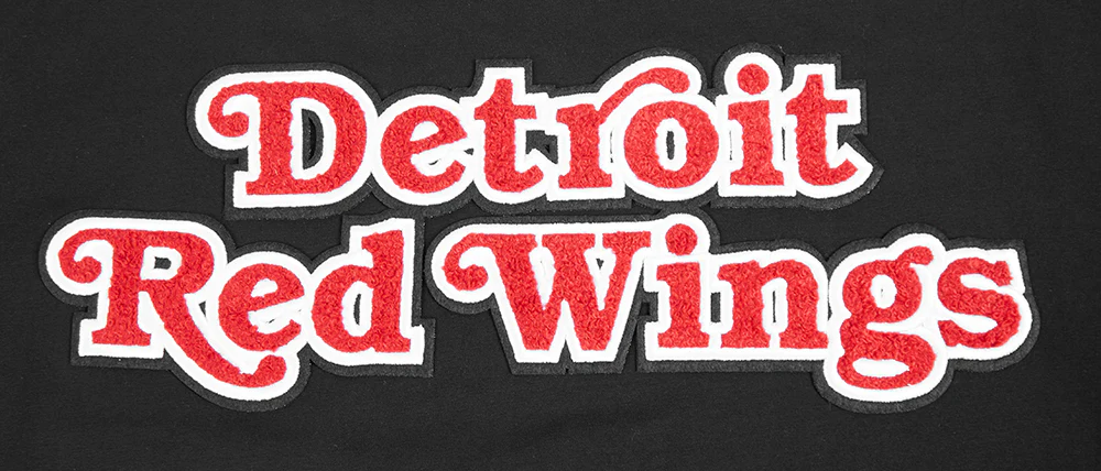 NHL DETROIT RED WINGS CLASSIC CHENILLE MEN'S TEE (BLACK) - Image 7