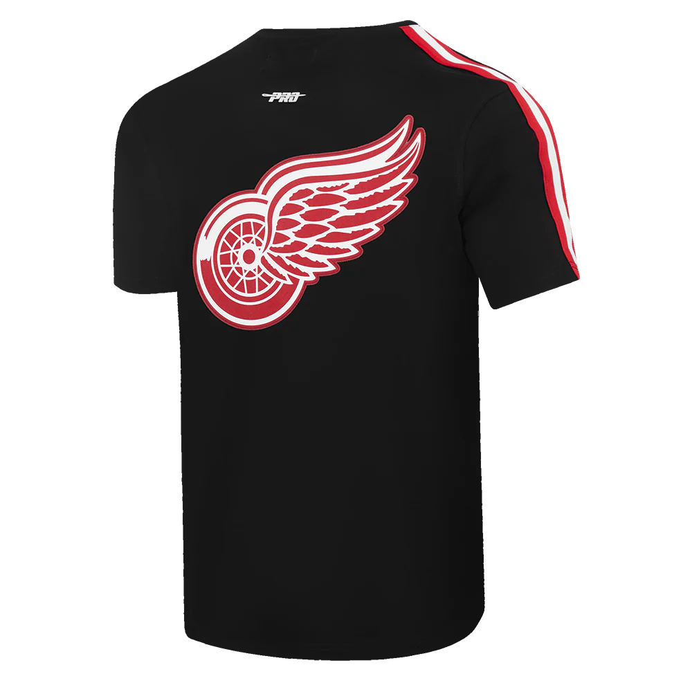 NHL DETROIT RED WINGS CLASSIC MEN'S MESH STRIPED TEE (BLACK/RED) - Image 4
