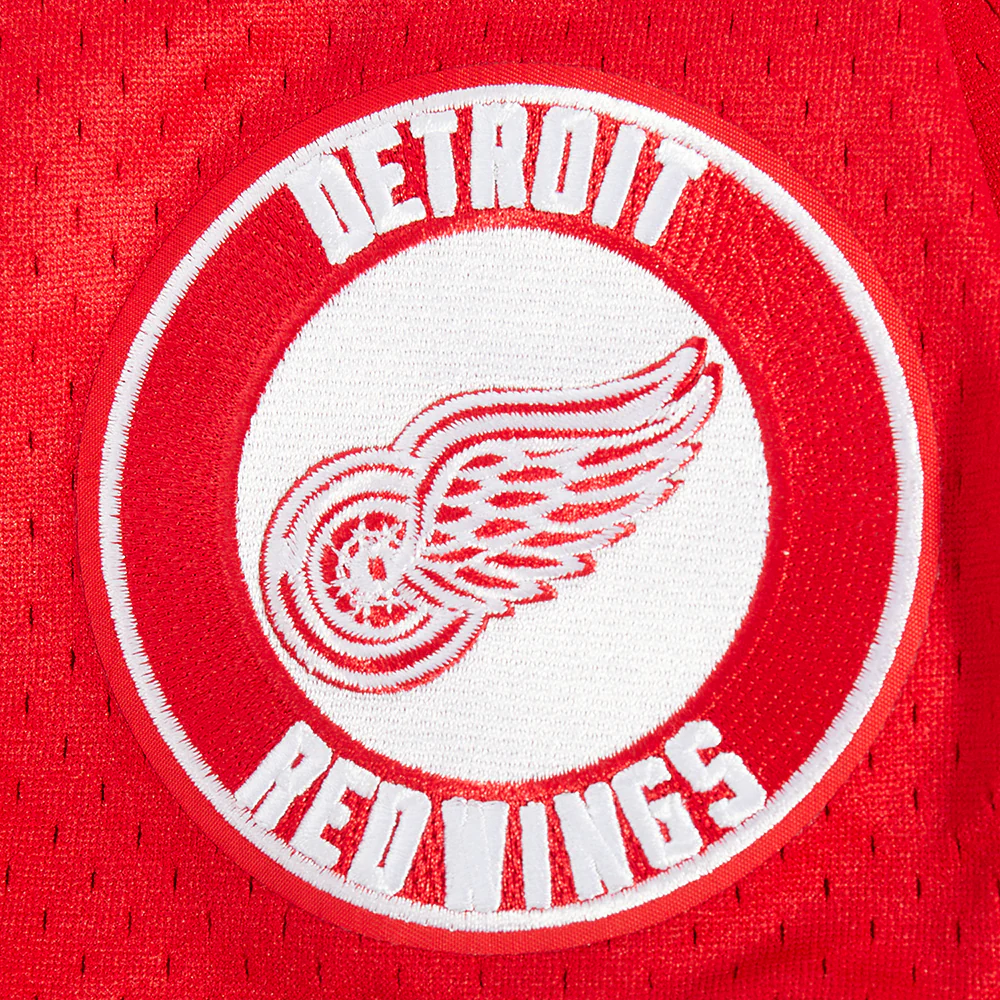 NHL DETROIT RED WINGS CLASSIC MESH MEN'S BUTTON DOWN SHIRT (RED/BLACK) - Image 7
