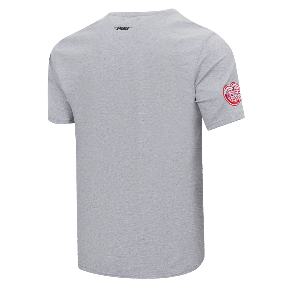 NHL DETROIT RED WINGS SCRIPT TAIL MEN'S   TEE (HEATHER GREY) - Image 3
