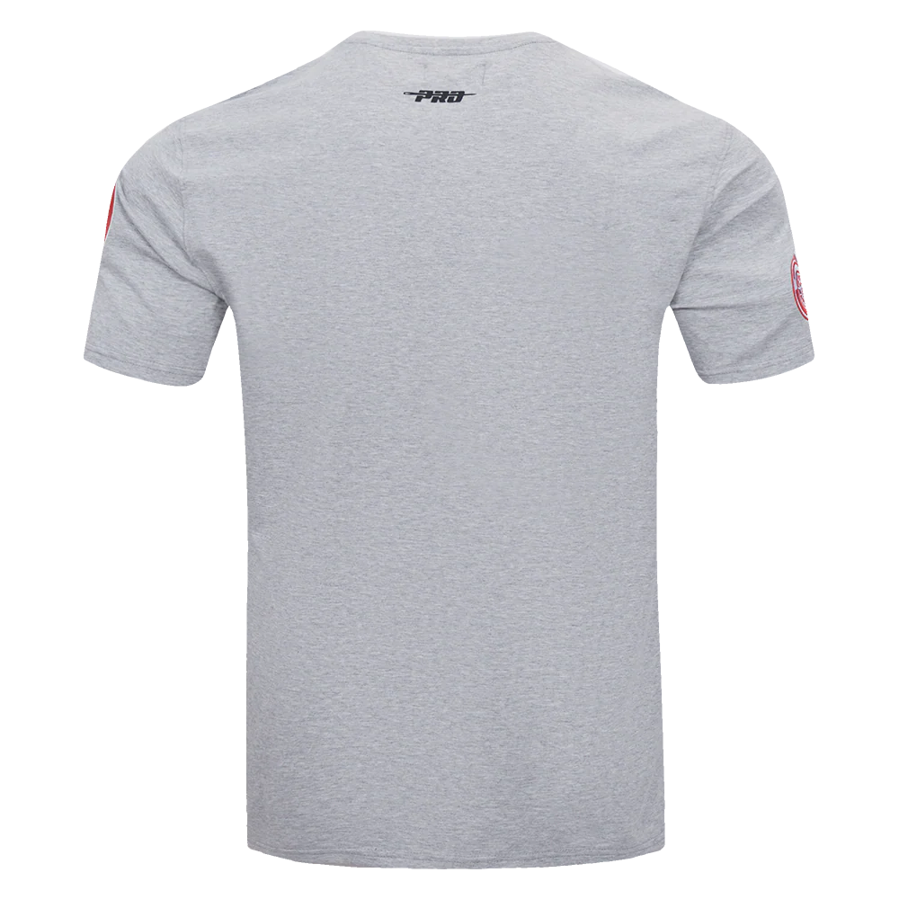 NHL DETROIT RED WINGS SCRIPT TAIL MEN'S   TEE (HEATHER GREY) - Image 4