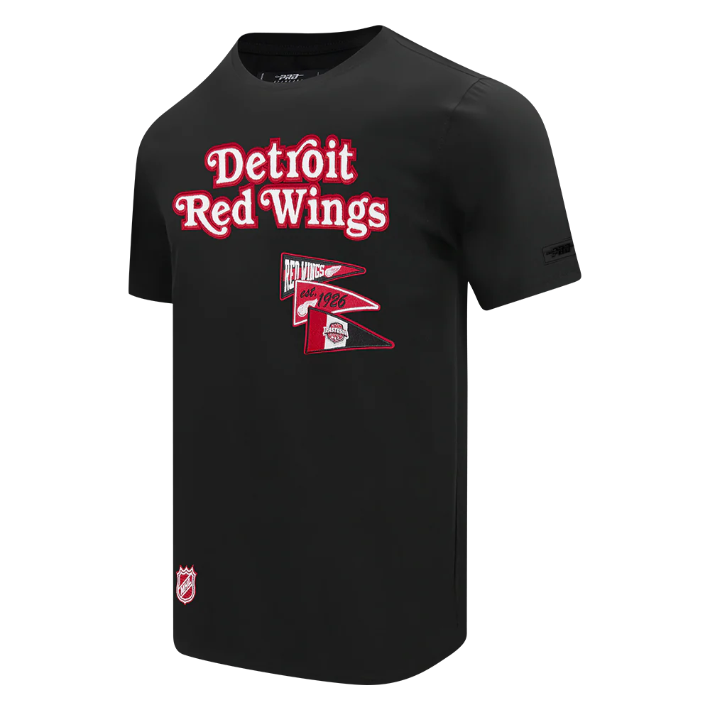 NHL DETROIT RED WINGS TEAM PENNATS MEN'S WORDMARK SJ TEE (BLACK) - Image 3