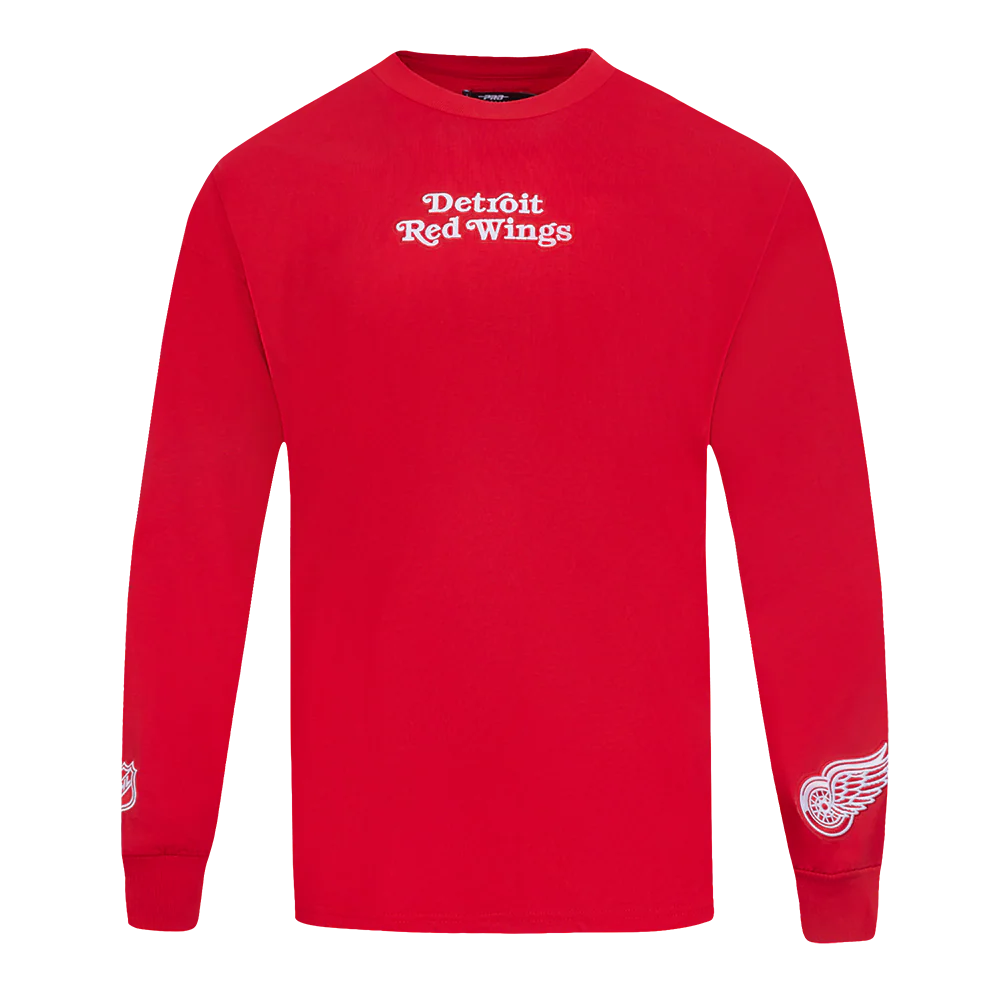 NHL DETROIT RED WINGS WINGSPAN MEN'S DROP SHOULDER LONG SLEEVE TEE (RED) - Image 3