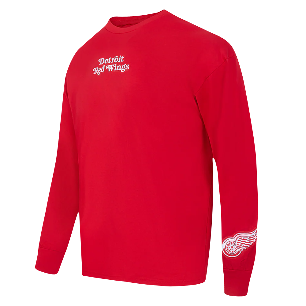 NHL DETROIT RED WINGS WINGSPAN MEN'S DROP SHOULDER LONG SLEEVE TEE (RED) - Image 4