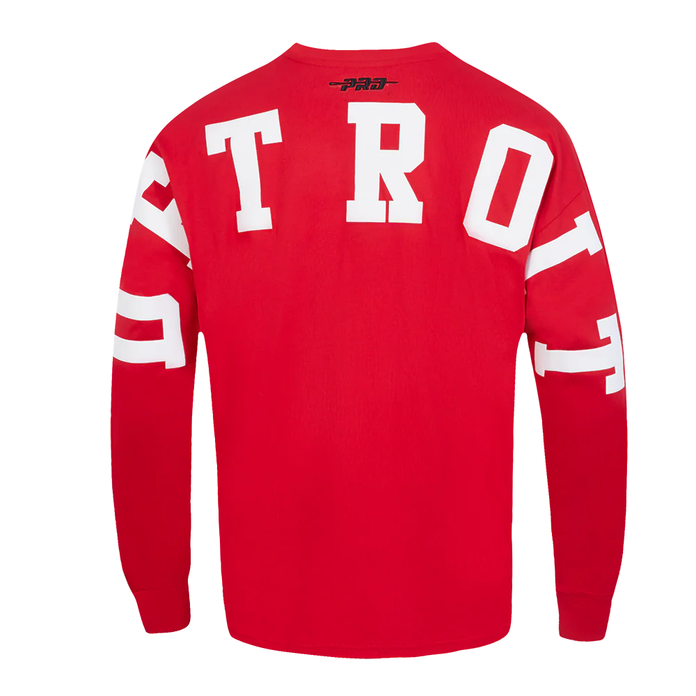 NHL DETROIT RED WINGS WINGSPAN MEN'S DROP SHOULDER LONG SLEEVE TEE (RED) - Image 5
