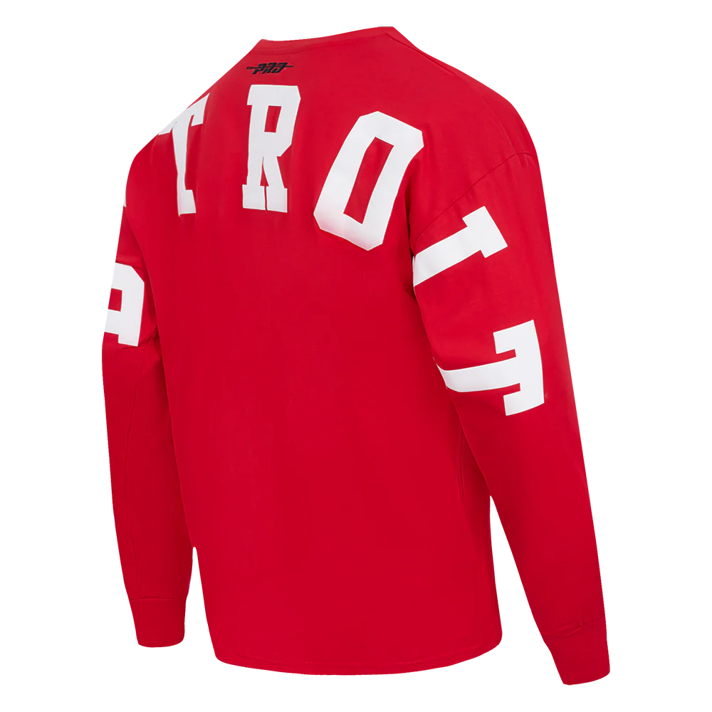 NHL DETROIT RED WINGS WINGSPAN MEN'S DROP SHOULDER LONG SLEEVE TEE (RED) - Image 6