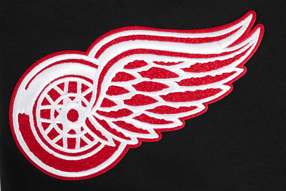 NHL DETROIT RED WINGS CLASSIC CHENILLE MEN'S ATHLETIC SHORT (BLACK/RED) - Image 6